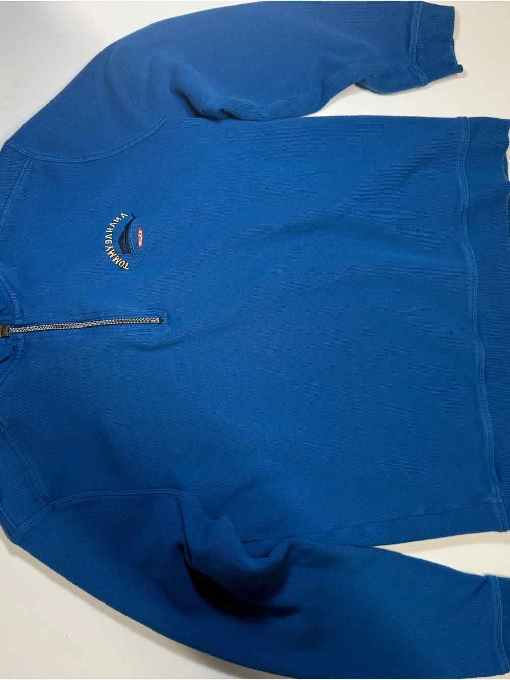 Tommy‎ Bahama Men's Royal Blue Half-Zip Pullover Sweatshirt